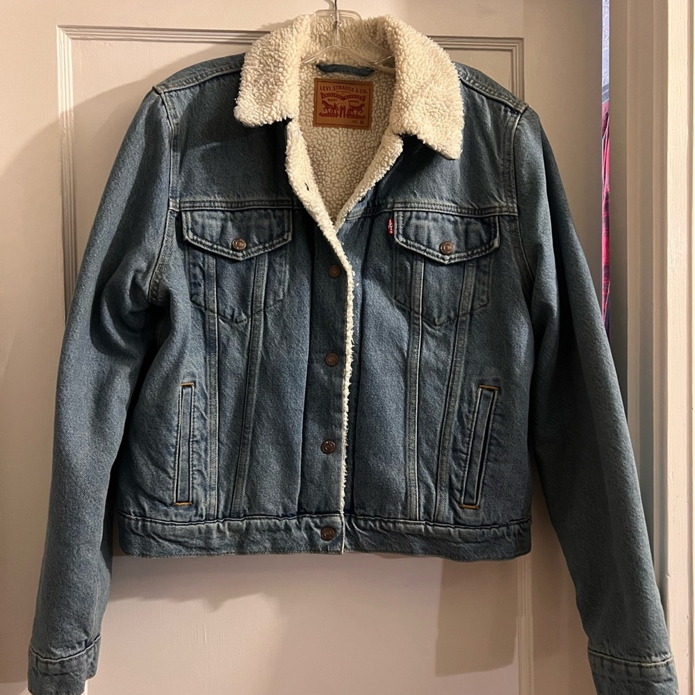 Levi's Women's Blue Denim Sherpa Jacket